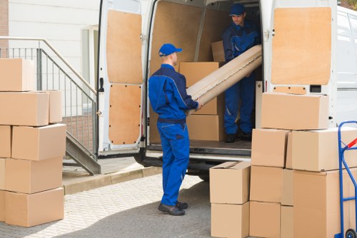 Removals van for home moving in London street