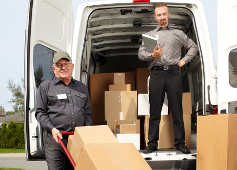 Man and a van team preparing a safe loading process