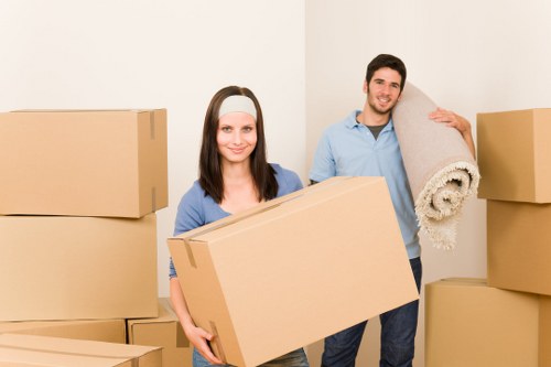 Household items and furniture prepared for a move across London